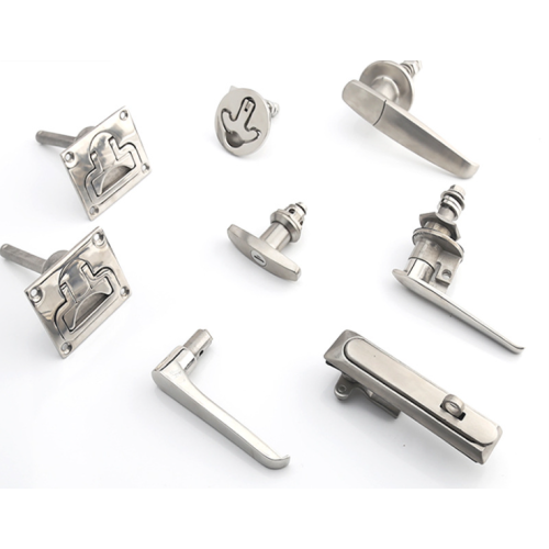 Industrial cabinet latch door cylinder lock set